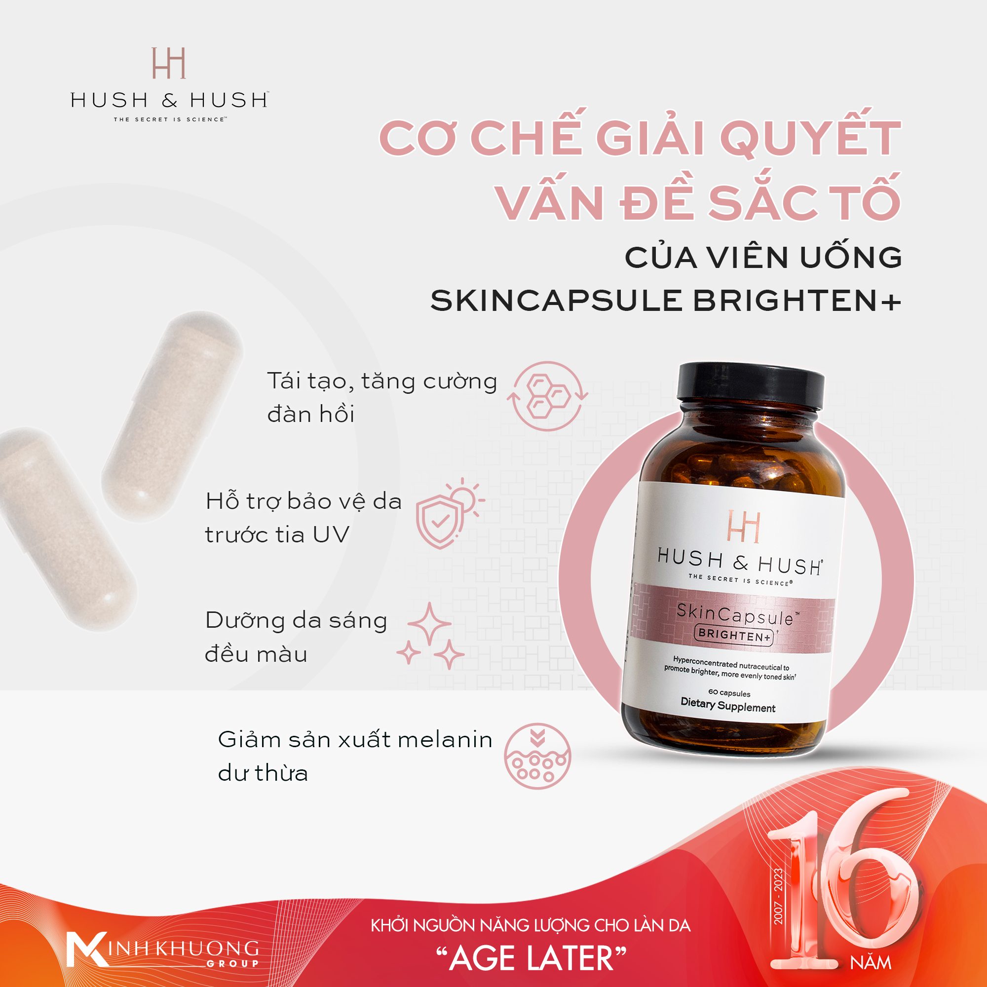 Viên uống trắng da SkinCapsule Brighten+ 